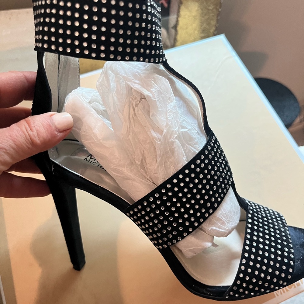 Michael Kors Black Stiletto Heels with Studded Design